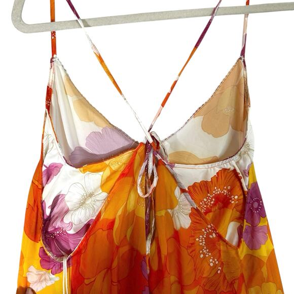 NWT Agua Bendita Victoria White Funky Bloom Floral Maxi Dress Multi Small Resort - Picture 9 of 16